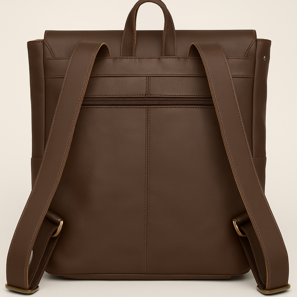 Oxford Leather Backpack | dark brown