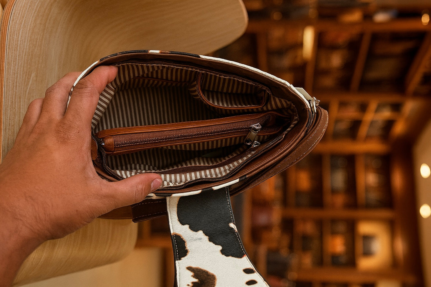 The Cowhide Charm Crossbody