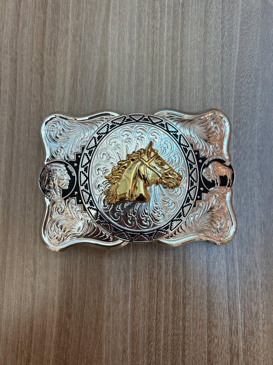 Western-style stainless steel belt buckle