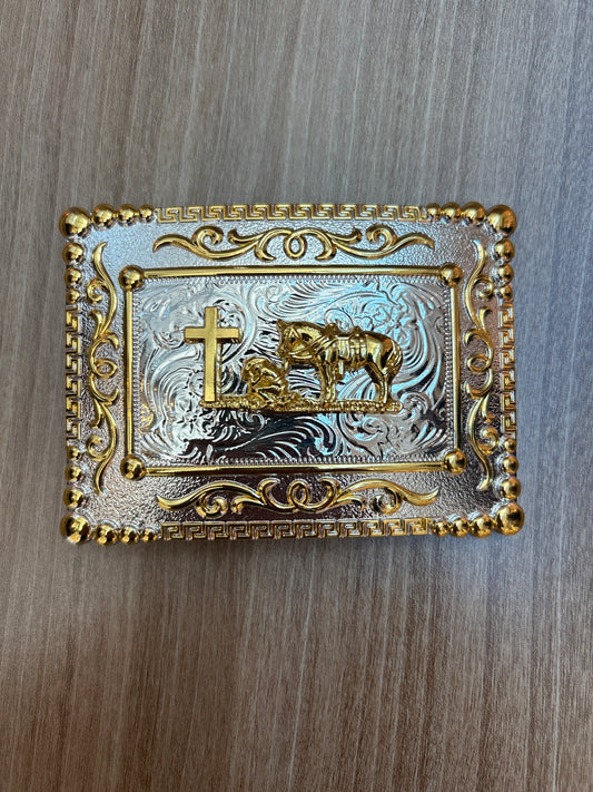 Western-style stainless steel belt buckle