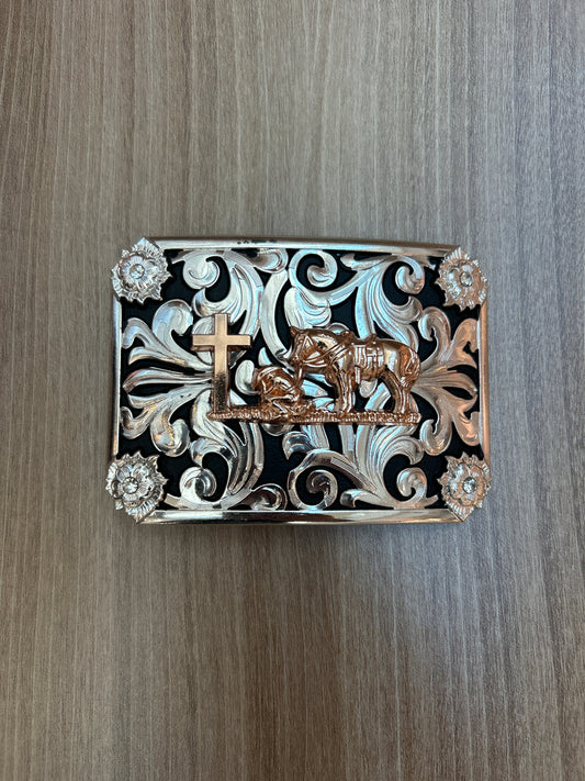 Western-style stainless steel belt buckle