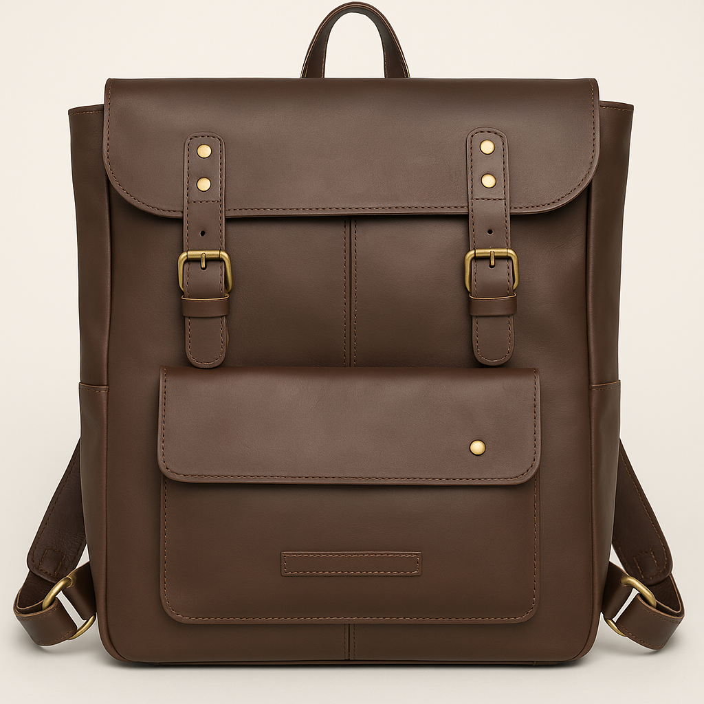 Oxford Leather Backpack | dark brown