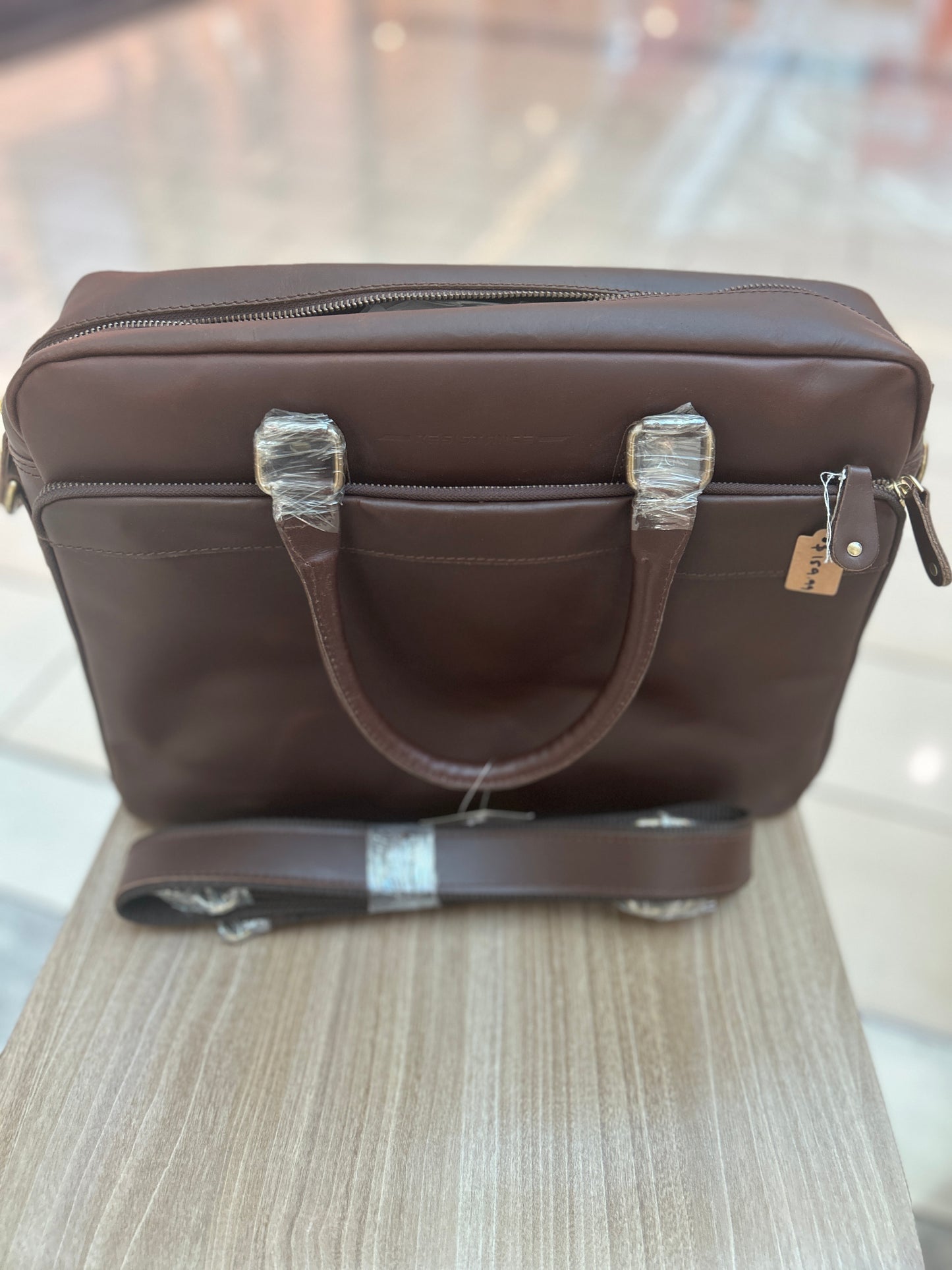 Leather Luxe Executive Laptop Briefcase