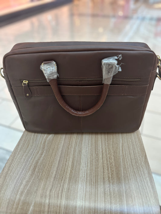 Leather Luxe Executive Laptop Briefcase
